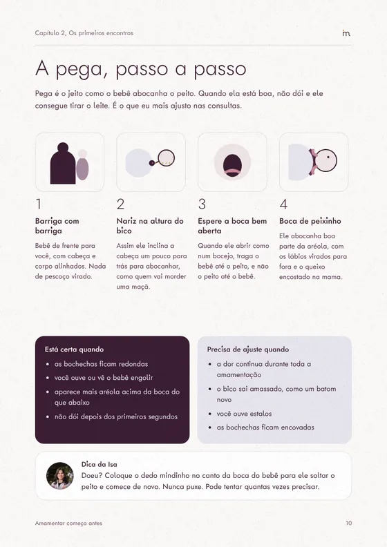 Página sobre a pega, passo a passo